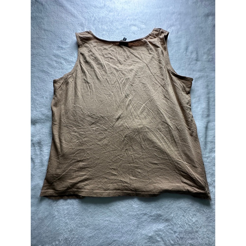 Talbots Woman 2X Champagne Gold Sequin Tank Top Sleeveless Knit Tan Brown-22 - Picture 6 of 11